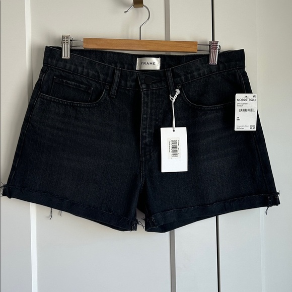 Frame Le Grand Garçon Denim Secrecy Black Jean Shorts | 28 - Picture 4 of 6